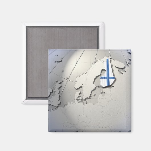 Finnische Flagge Magnet (Vorderseite/Rückseite)