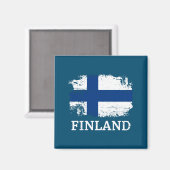 Finnische Flagge Magnet (Vorderseite/Rückseite)