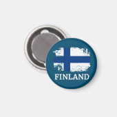 Finnische Flagge Magnet (Vorderseite/Rückseite)
