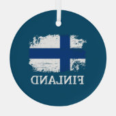 Finnische Flagge Ornament Aus Glas (Rückseite)