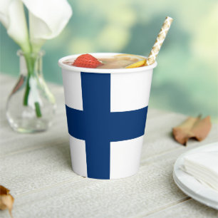 Finnische Flagge Pappbecher