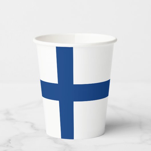 Finnische Flagge Pappbecher (Links)