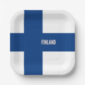 Finnische Flagge Pappteller (Vorderseite)