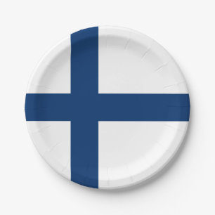 Finnische Flagge Pappteller
