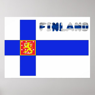 Finnische Flagge Poster