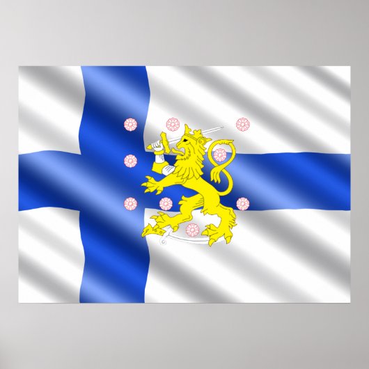 Finnische Flagge Poster (Vorne)