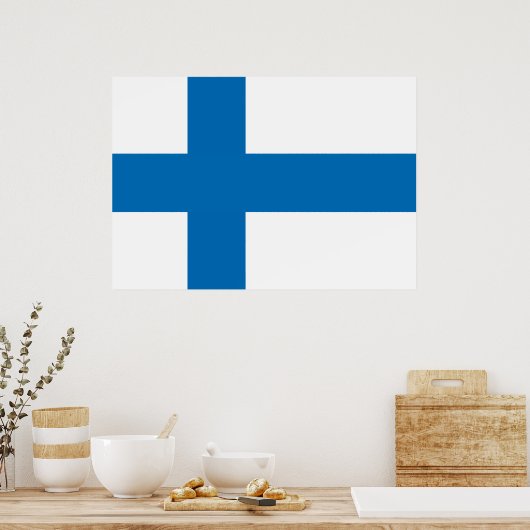 Finnische Flagge Poster (Küche)