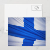 Finnische Flagge Postkarte (Vorne/Hinten)