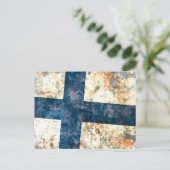 Finnische Flagge Postkarte (Stehend Vorderseite)
