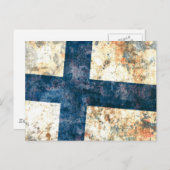 Finnische Flagge Postkarte (Vorne/Hinten)