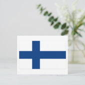 Finnische Flagge Postkarte (Stehend Vorderseite)