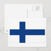 Finnische Flagge Postkarte (Vorne/Hinten)