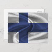 Finnische Flagge Postkarte (Vorne/Hinten)