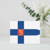 Finnische Flagge Postkarte (Stehend Vorderseite)