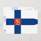 Finnische Flagge Postkarte (Vorne/Hinten)