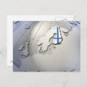 Finnische Flagge Postkarte (Vorne/Hinten)