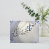 Finnische Flagge Postkarte (Stehend Vorderseite)