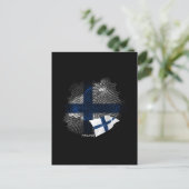 Finnische Flagge Postkarte (Stehend Vorderseite)