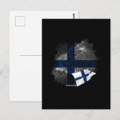 Finnische Flagge Postkarte (Vorne/Hinten)