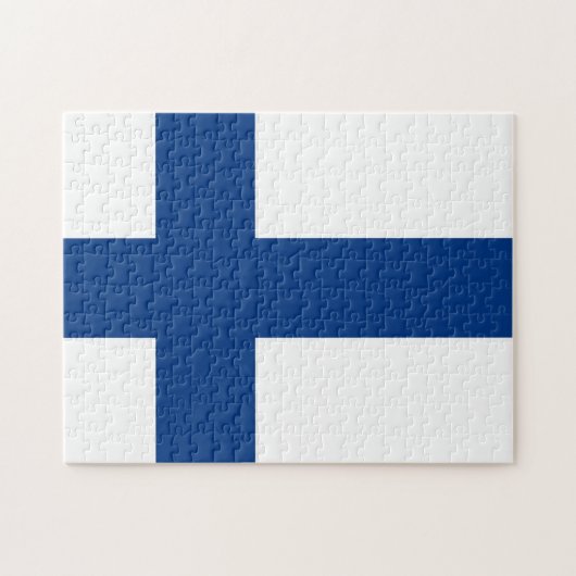Finnische Flagge Puzzle (Horizontal)