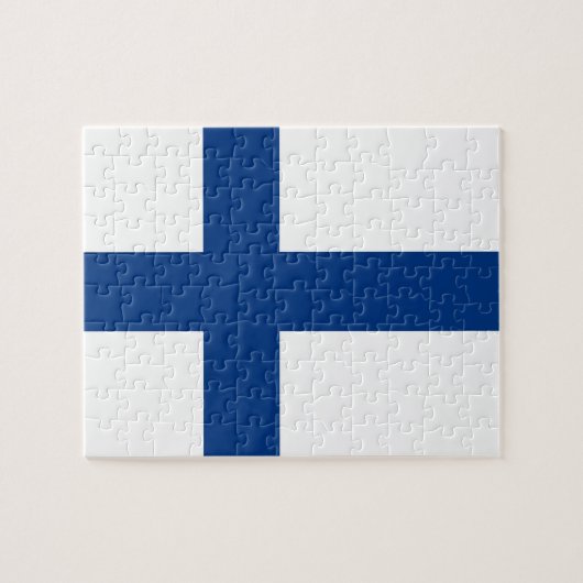 Finnische Flagge Puzzle (Horizontal)