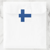 Finnische Flagge Quadratischer Aufkleber (Tasche)