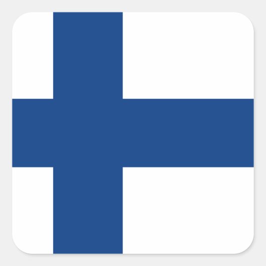 Finnische Flagge Quadratischer Aufkleber (Vorderseite)