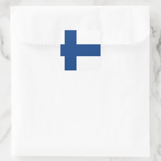 Finnische Flagge Quadratischer Aufkleber (Tasche)