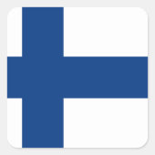 Finnische Flagge Quadratischer Aufkleber (Vorderseite)
