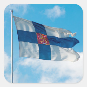 Finnische Flagge Quadratischer Aufkleber