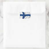 Finnische Flagge Runder Aufkleber (Tasche)