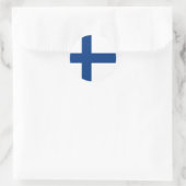 Finnische Flagge Runder Aufkleber (Tasche)