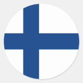 Finnische Flagge Runder Aufkleber (Vorderseite)