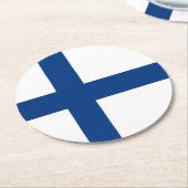Finnische Flagge Runder Pappuntersetzer (Angewinkelt)