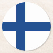 Finnische Flagge Runder Pappuntersetzer (Vorderseite)