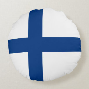 Finnische Flagge Rundes Kissen