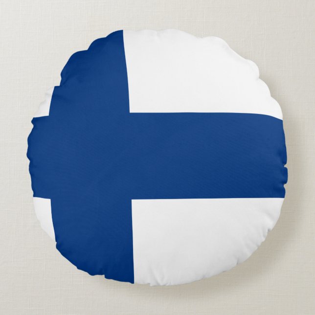 Finnische Flagge Rundes Kissen (Vorderseite)