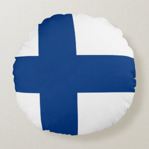 Finnische Flagge Rundes Kissen