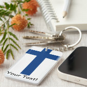 Finnische Flagge Schlüsselanhänger (Vorderseite rechts)