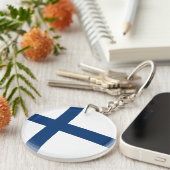 Finnische Flagge Schlüsselanhänger (Vorderseite rechts)