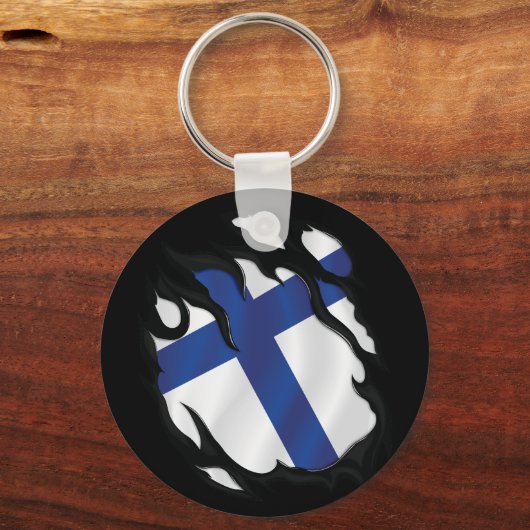 Finnische Flagge Schlüsselanhänger (Rückseite)