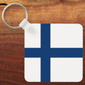 Finnische Flagge Schlüsselanhänger (Vorderseite)