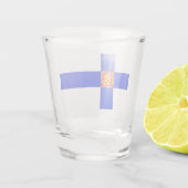 Finnische Flagge Schnapsglas (Rückseite)