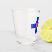 Finnische Flagge Schnapsglas (Links)