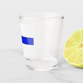 Finnische Flagge Schnapsglas (Rechts)