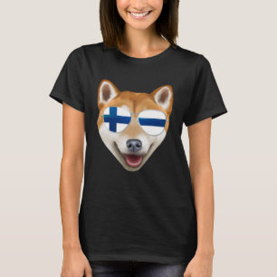 Finnische Flagge Shiba Inu Dog Finland Pocket T-Shirt