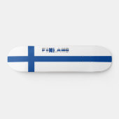 Finnische Flagge Skateboard (Horizontal)