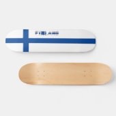 Finnische Flagge Skateboard (Horizontal)