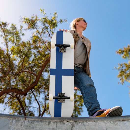 Finnische Flagge Skateboard (Außenbereich 1)