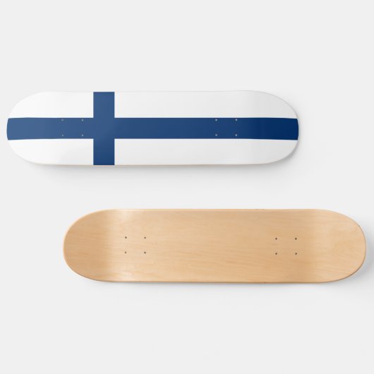 Finnische Flagge Skateboard (Horizontal)